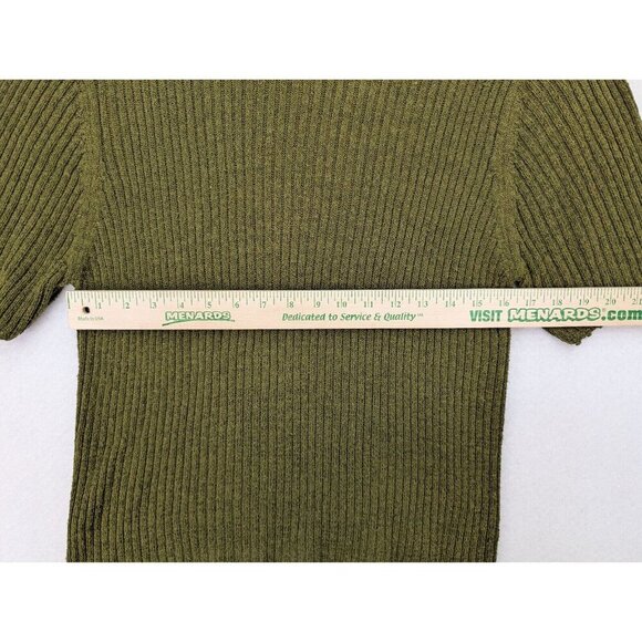 Vintage 90s Women's Sweater Size XL Green Short Sleeve Ribbed Croft & Barrow - Picture 9 of 14